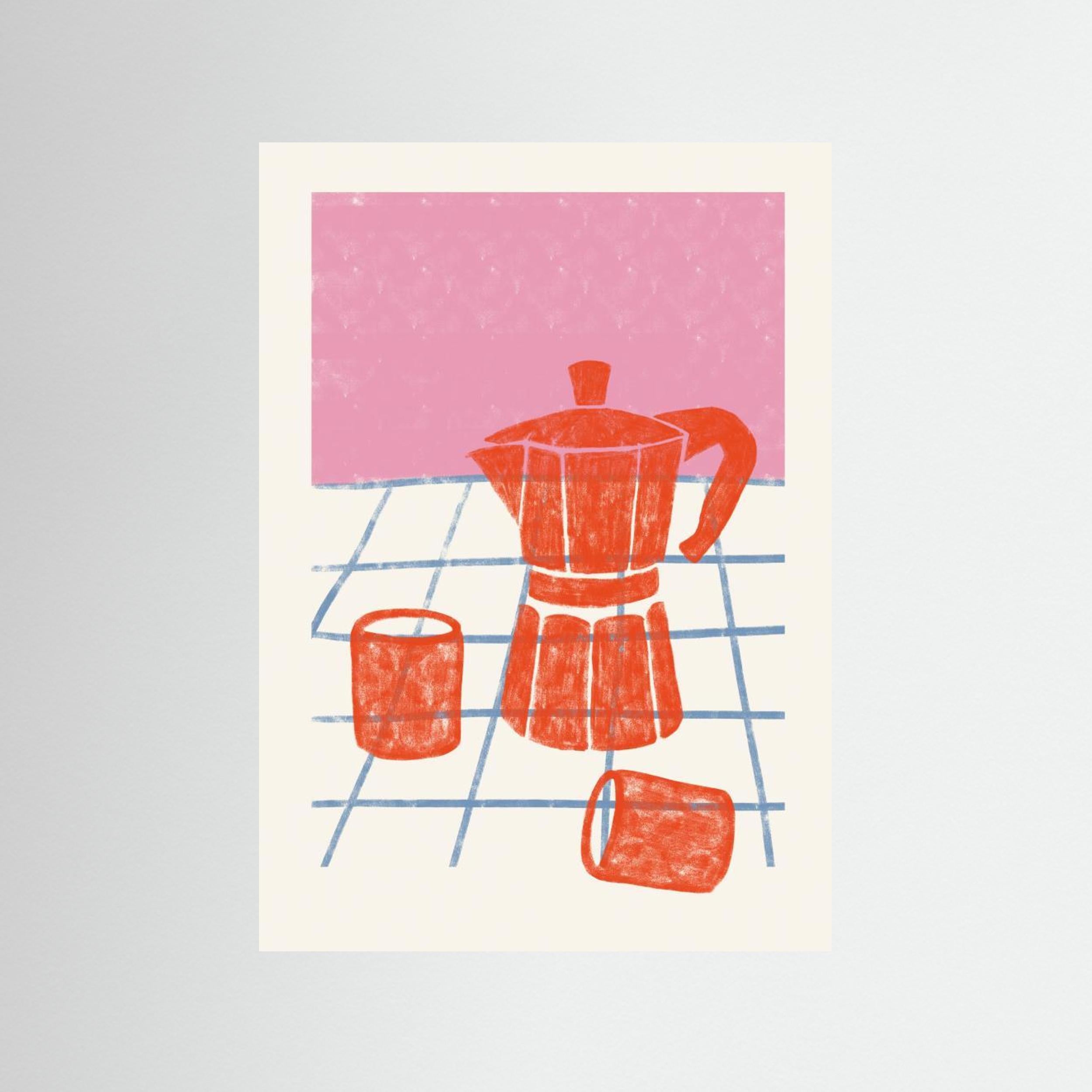 COFFEE TIME by Gulcihan Ozguc - Fine Art Paper Print - dreamtprint.art - 14 x 21 cm / 5 x 8″ (A5)